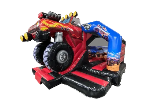 Dmuchaniec 3D Monster Truck ze zjeżdżalnią z przodu