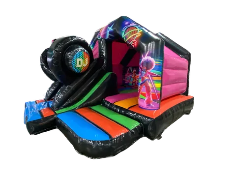 Dmuchaniec 3D Disco ze zjeżdżalnią z przodu