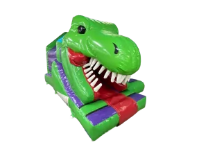 Dmuchany zestaw Dino 3D 15 × 12 stóp ze zjeżdżalnią z przodu i ruchomą głową — zdjęcie 2 z 6