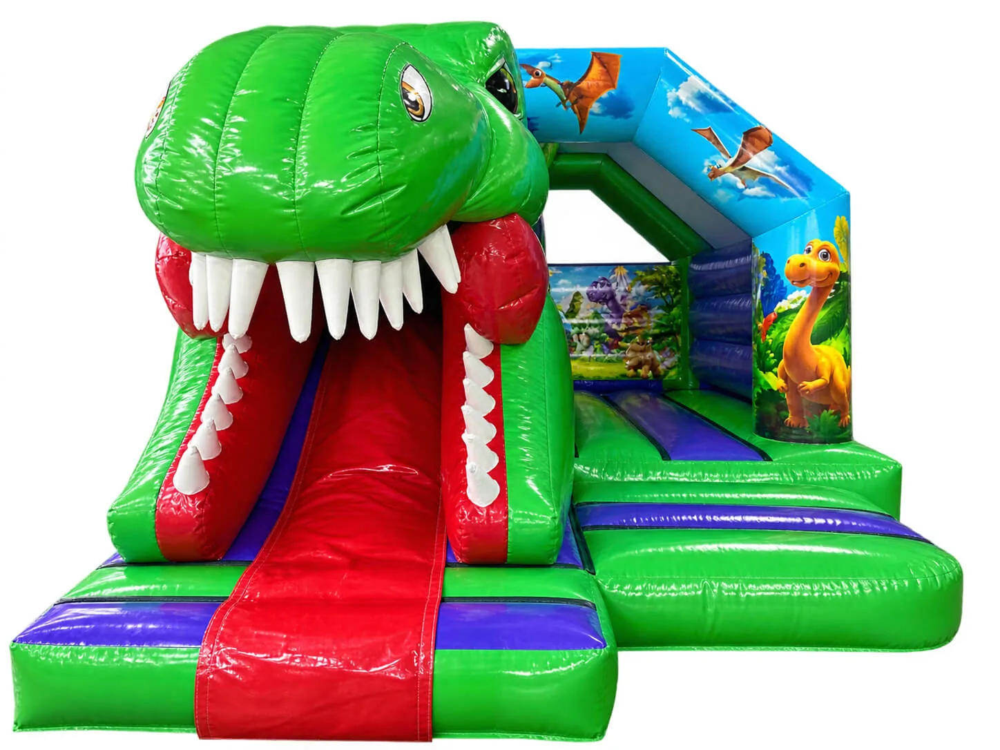 Dmuchany zestaw Dino 3D 15 × 12 stóp ze zjeżdżalnią z przodu i ruchomą głową — zdjęcie 3 z 6