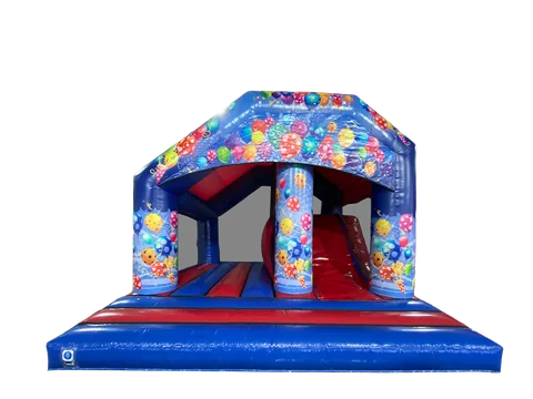 Dmuchaniec kombi Party ze zjeżdżalnią 5,1 × 5,3 m, niebiesko-czerwony