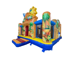 Dmuchany plac zabaw Multiplay z motywem hawajskim 8,1 × 7,4 m — zdjęcie 5 z 5