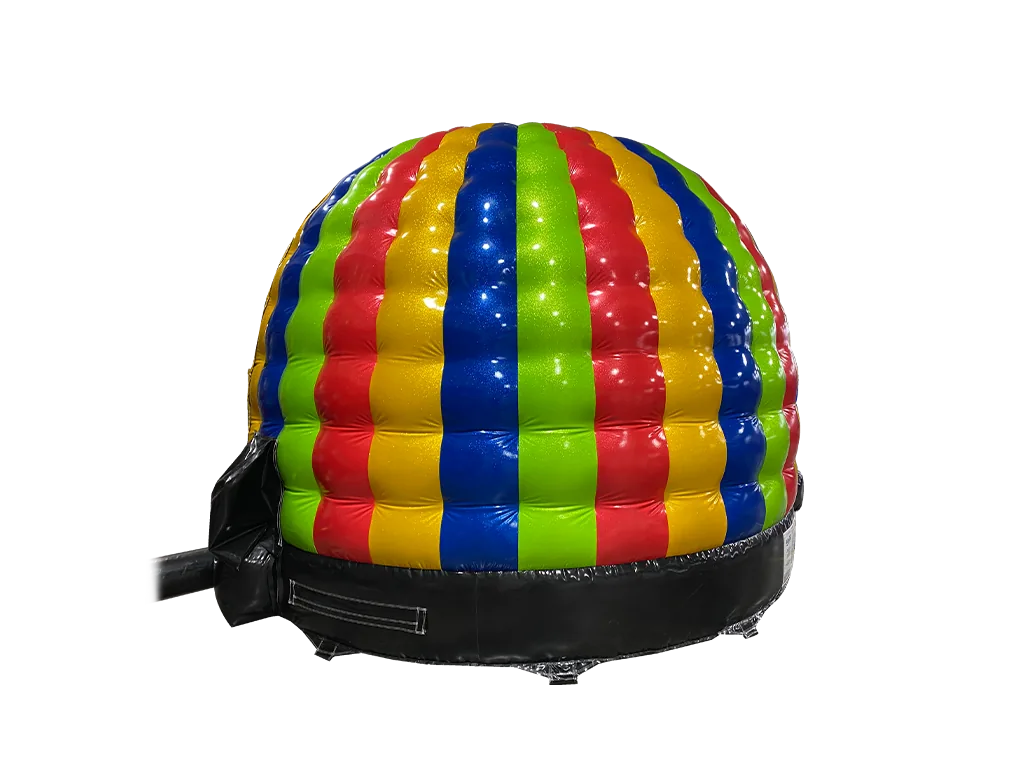 Dmuchana mini kopuła Disco z brokatem 4,8 × 3,8 m, wielokolorowa, wersja Disco Ready — zdjęcie 2 z 6