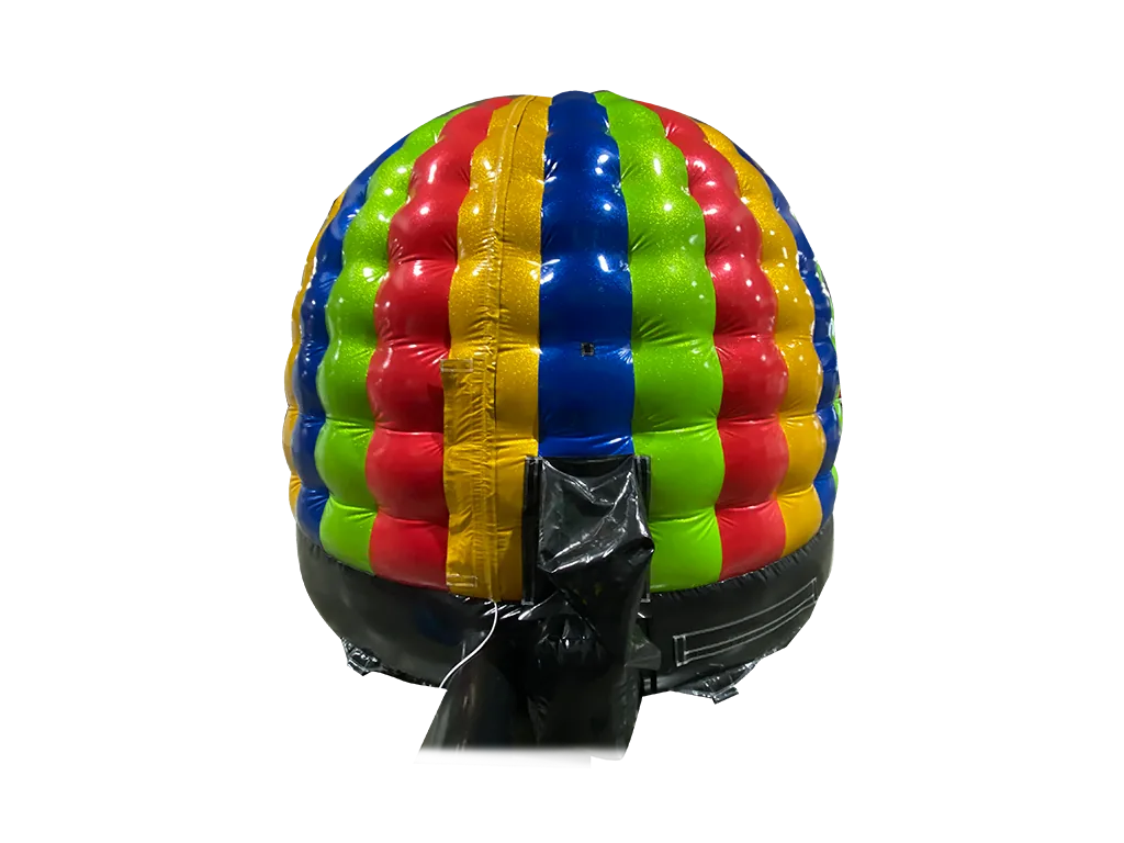 Dmuchana mini kopuła Disco z brokatem 4,8 × 3,8 m, wielokolorowa, wersja Disco Ready — zdjęcie 5 z 6