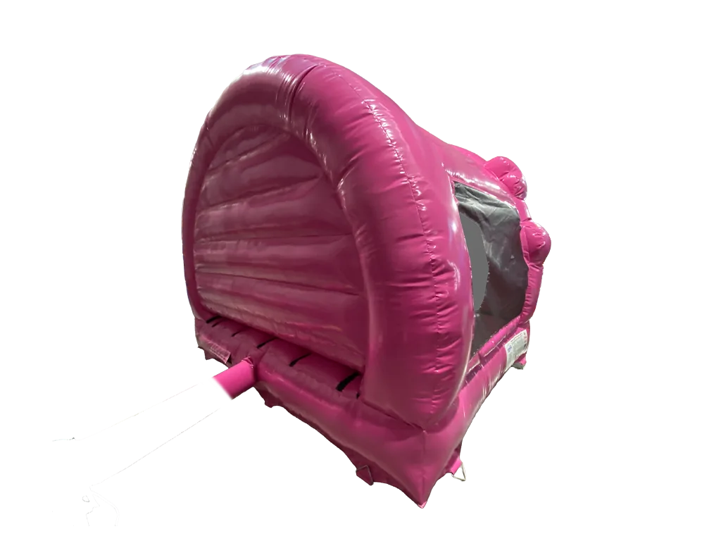 Dmuchaniec Party z profilowanym łukiem 3,8 × 4,2 m, różowy — zdjęcie 4 z 4