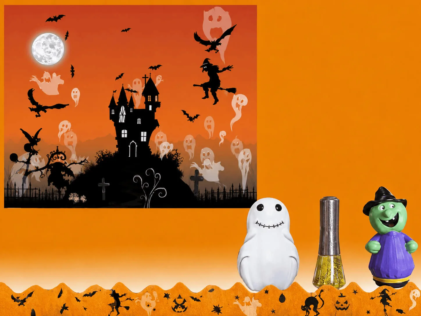 Zdejmowane banery i przeszkody do dmuchanej kuli 4,5 × 4,5 m, motyw Halloween — zdjęcie 1 z 1