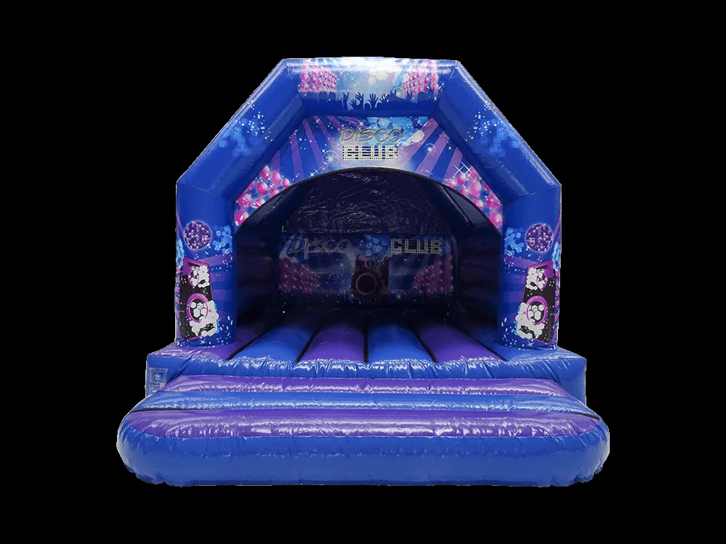 Dmuchaniec rama A Disco z daszkiem 4,8 × 3,7 m, fioletowo-niebieski, wersja Disco Ready — zdjęcie 1 z 6
