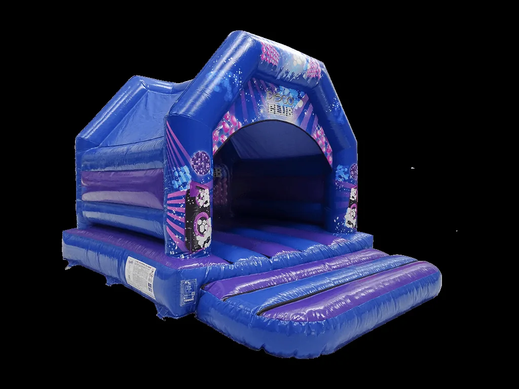 Dmuchaniec rama A Disco z daszkiem 4,8 × 3,7 m, fioletowo-niebieski, wersja Disco Ready — zdjęcie 2 z 6