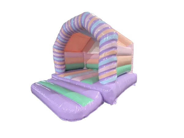 Zamek dmuchany pastelowy z dachem typu A 3,9 × 3,75 m — zdjęcie 2 z 6