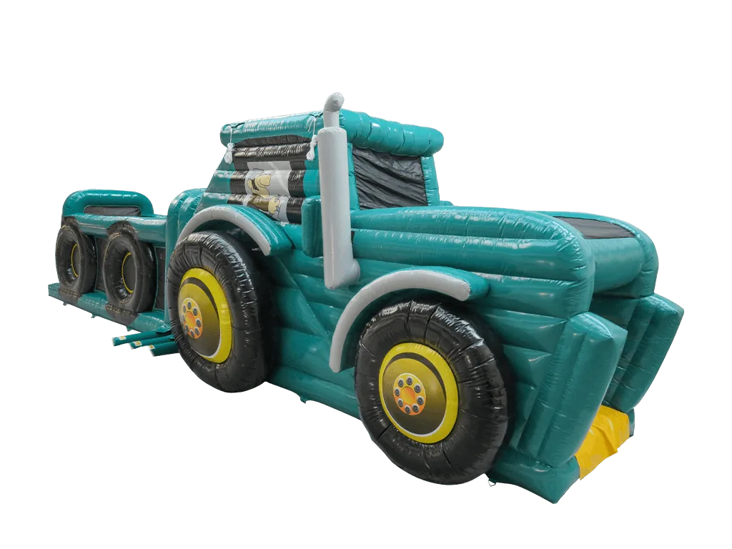 Dwuczęściowy dmuchany tor przeszkód Traktor 17,7 m — zdjęcie 1 z 7