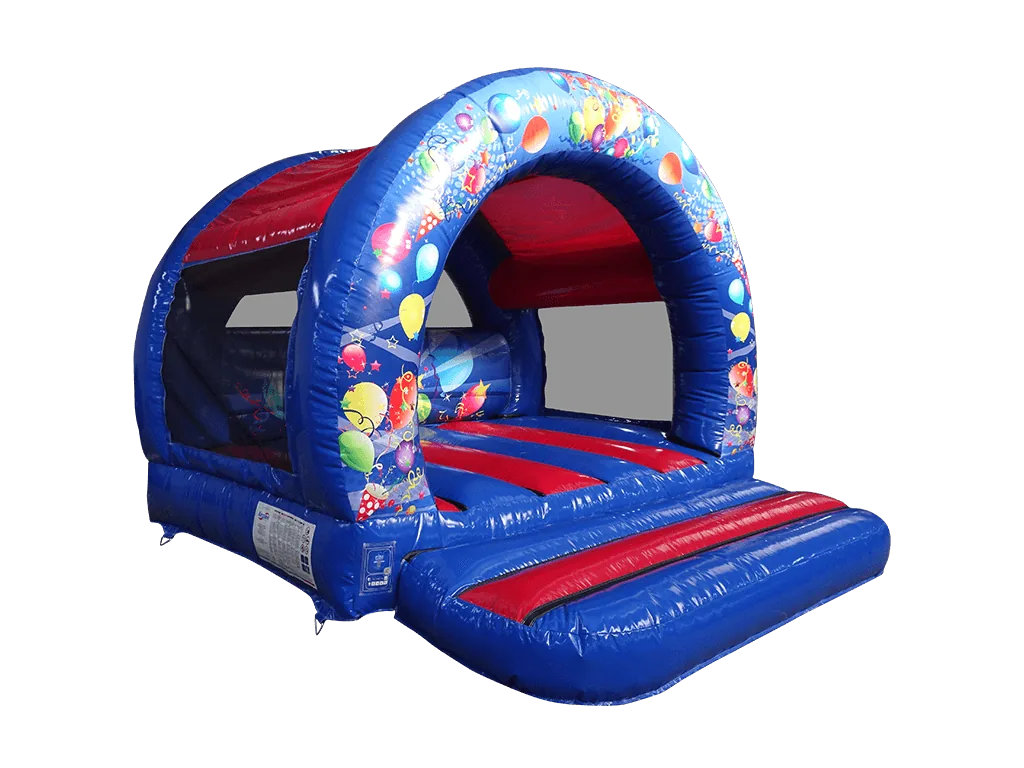 Dmuchaniec zakrzywiony Party 3,8 × 3,85 m, niebiesko-czerwony — zdjęcie 2 z 4