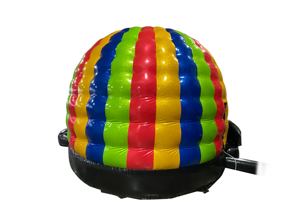 Dmuchana mini kopuła Disco z brokatem 4,8 × 3,8 m, fioletowo-błękitno-różowa, wersja Disco Ready — zdjęcie 5 z 19