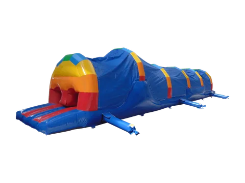 Jednoczęściowy dmuchany tor przeszkód Rainbow Run 15 × 2,7 m