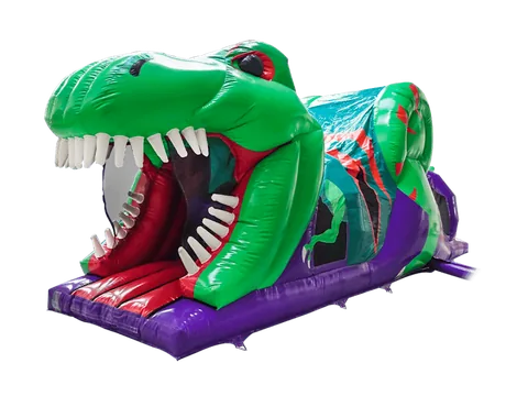 Jednoczęściowy dmuchany tor przeszkód 3D Dinozaur 10,3 × 3 m