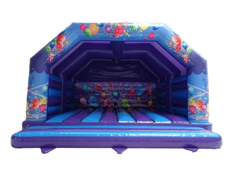 Dmuchaniec rama A Party 7,7 × 7,6 m, fioletowo-niebieski, wersja Disco Ready