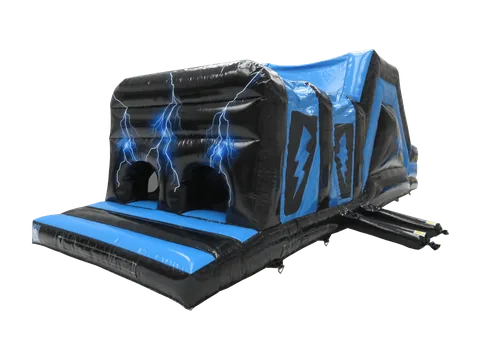 Jednoczęściowy dmuchany tor przeszkód Energy Assault Błyskawica 10 × 3,1 m