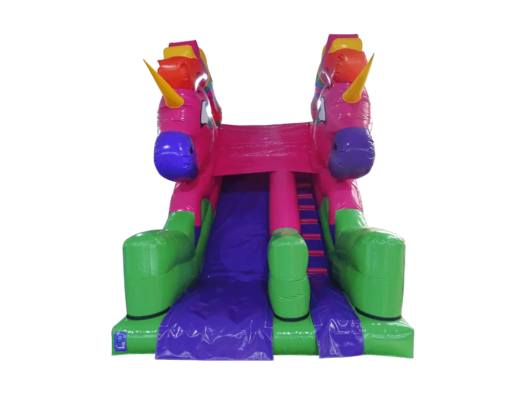 Dmuchana zjeżdżalnia 3D Jednorożec z podestem 3 m, 6,15 × 3,65 m — zdjęcie 1 z 5