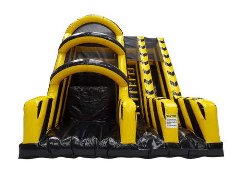 Dmuchana platforma Base Jump 3 m ze zjeżdżalnią, czarno-żółta