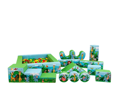 Zestaw soft play Mała dżungla, 19 elementów