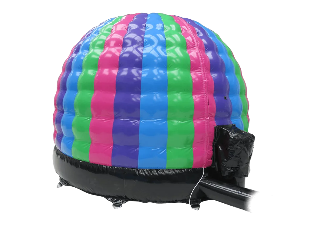 Dmuchana mini kopuła Disco 4,7 × 3,8 m, wielokolorowa, wersja Disco Ready — zdjęcie 5 z 6