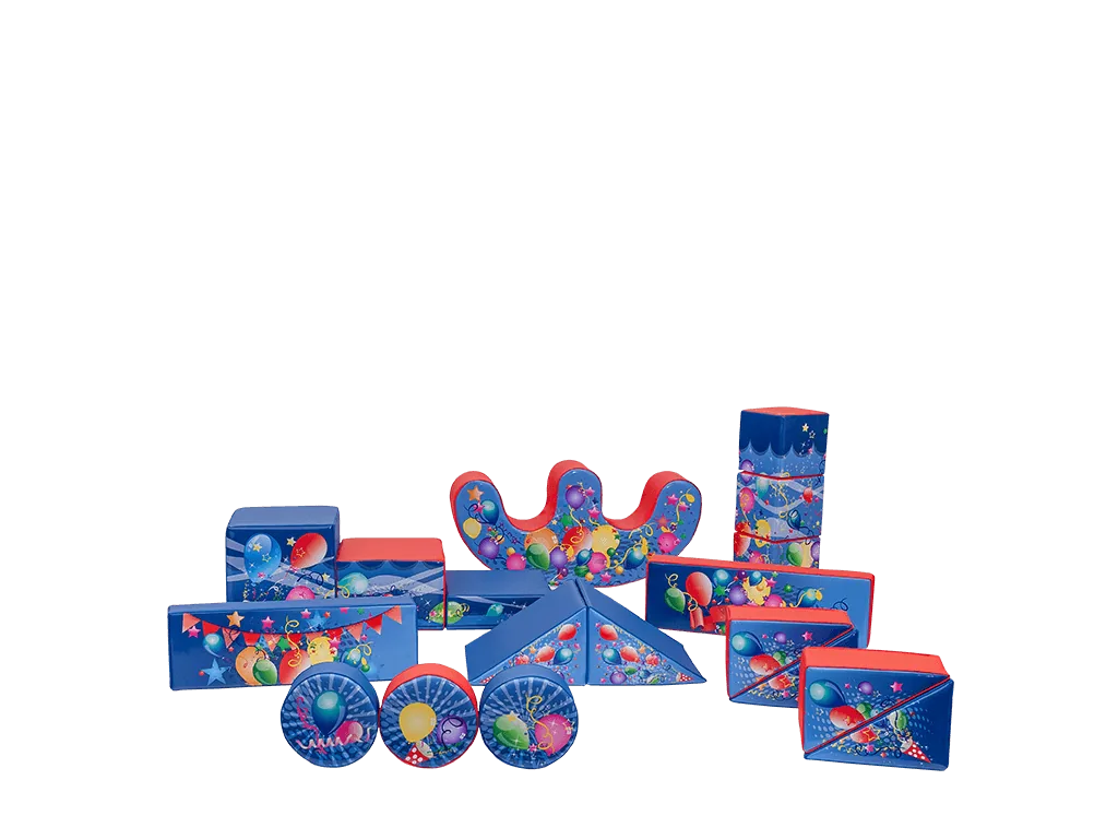 Zestaw soft play Party, 19 elementów, niebiesko-czerwony — zdjęcie 2 z 20