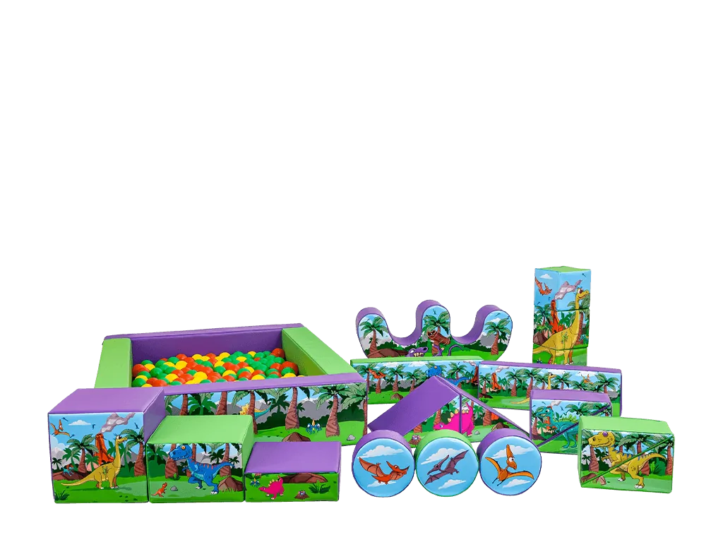 Zestaw soft play Dinozaury, 19 elementów — zdjęcie 1 z 20